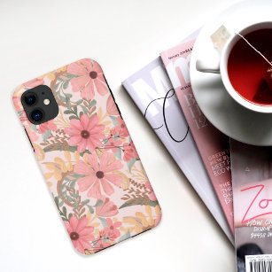 Pink Sage Green Floral Leaves Watercolor Pattern Case-Mate iPhone Case