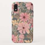 Pink Sage Green Flowers Leave Watercolor Pattern Case-Mate iPhone Case<br><div class="desc">This elegant and feminine pattern is perfect for the stylish and trendy woman. It features hand-painted watercolor coral pink, medium pink, chestnut brown, golden yellow, and forest green flowers and leaves on top of a sage green background. It's country, pretty, cute, unique, artsy, and modern; the perfect complement to your...</div>
