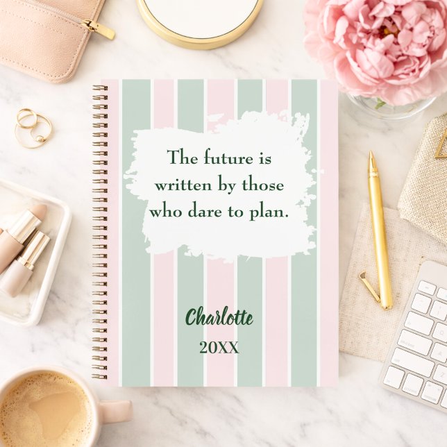 Pink sage green inspirational quote writing notebook (Creator Uploaded)
