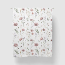 Pink Sage Green Watercolor Wildflower