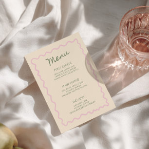 Pink Sage Whimsical Handwritten Menu Card