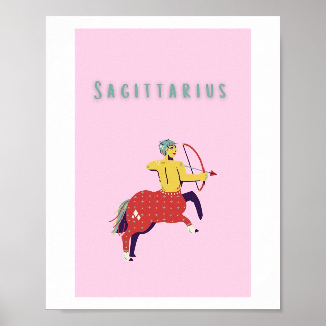 Pink Sagittarius, zodiac, star sign (Front)