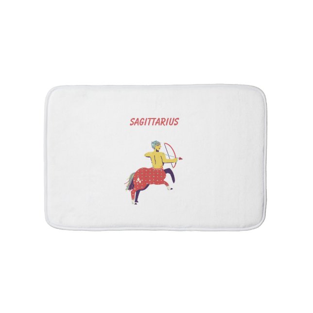 Pink Sagittarius, zodiac, star sign Bath Mat (Front)