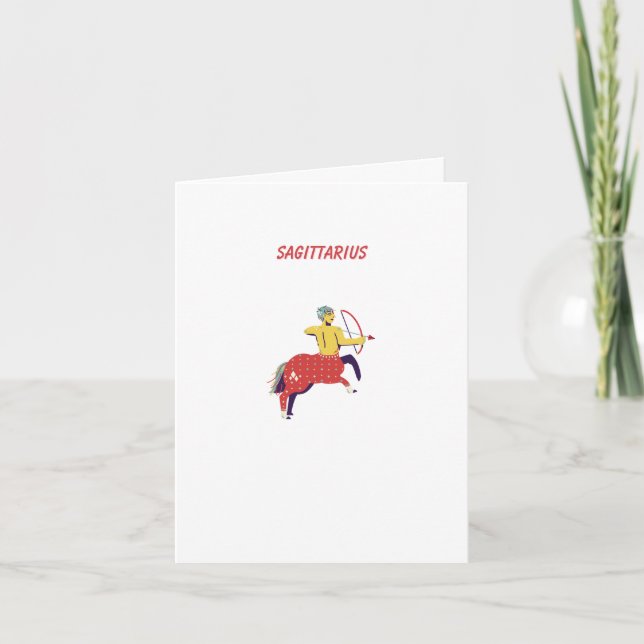 Pink Sagittarius, zodiac, star sign Card (Front)