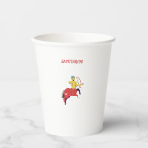 Pink Sagittarius, zodiac, star sign Paper Cups