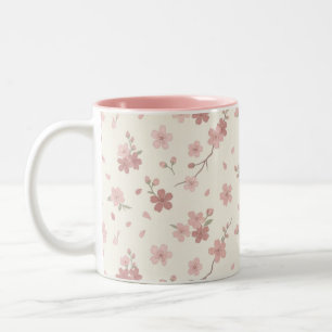 Pink Sakura Blossom Two-Tone Mug