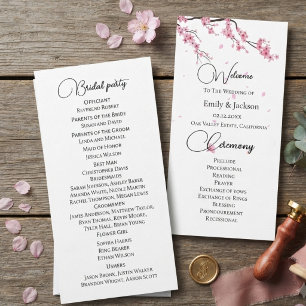 Pink Sakura cherry blossom Modern Flowers Card