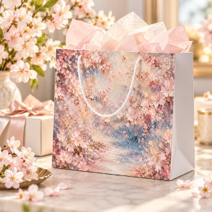 pink sakura Cherry Blossom romantic dreamy Large Gift Bag
