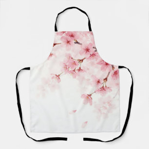Pink Sakura Cherry Blossom Watercolor Pattern Apron