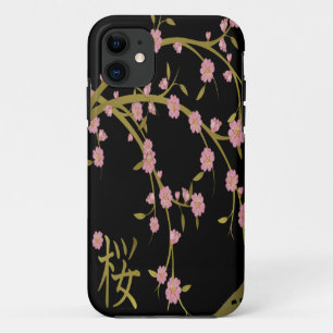 Pink Sakura Gold Black Japanese Screen Case-Mate iPhone Case