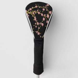 Pink Sakura Gold Black Japanese Screen Golf Head Cover