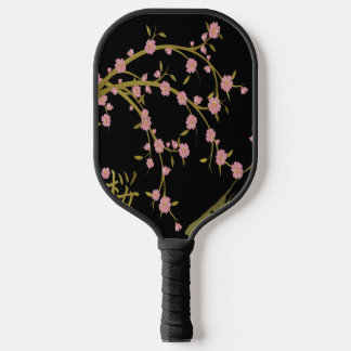 Pink Sakura Gold Black Japanese Screen Pickleball Paddle