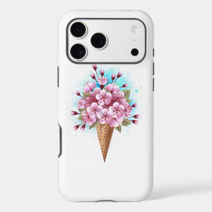 Pink Sakura Ice Cream Waffle Cone