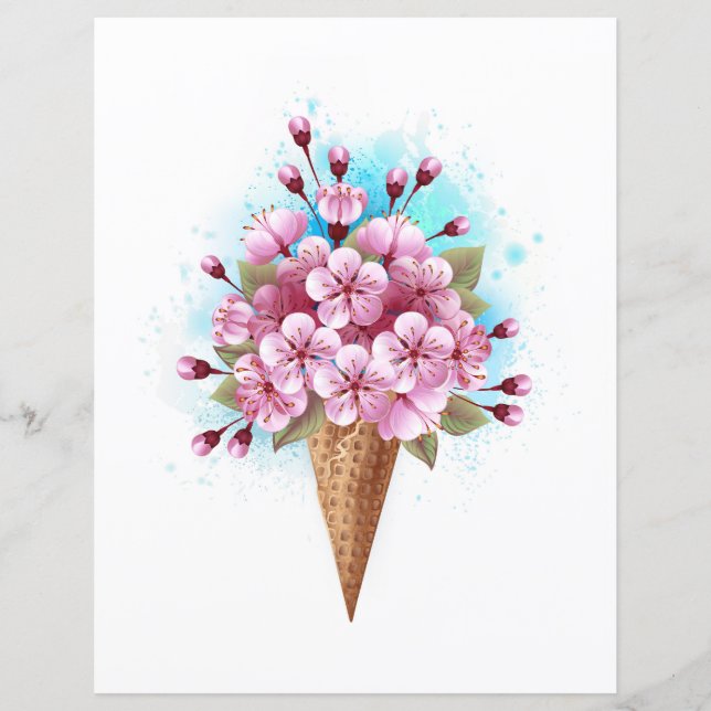 Pink Sakura Ice Cream Waffle Cone (Front)