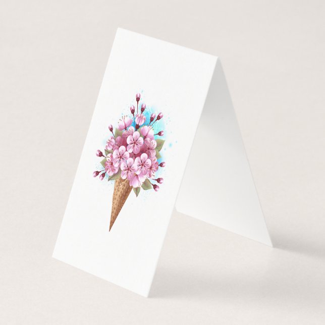 Pink Sakura Ice Cream Waffle Cone (Back)