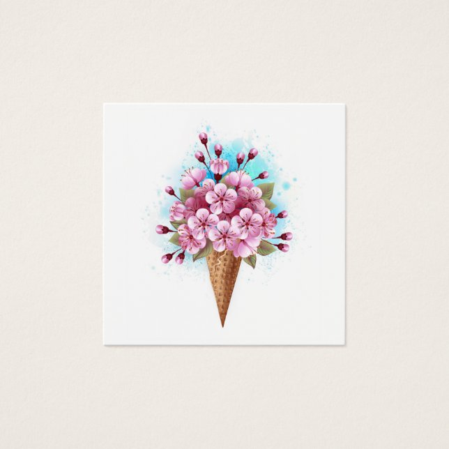 Pink Sakura Ice Cream Waffle Cone (Front)