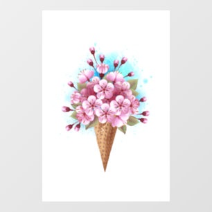 Pink Sakura Ice Cream Waffle Cone