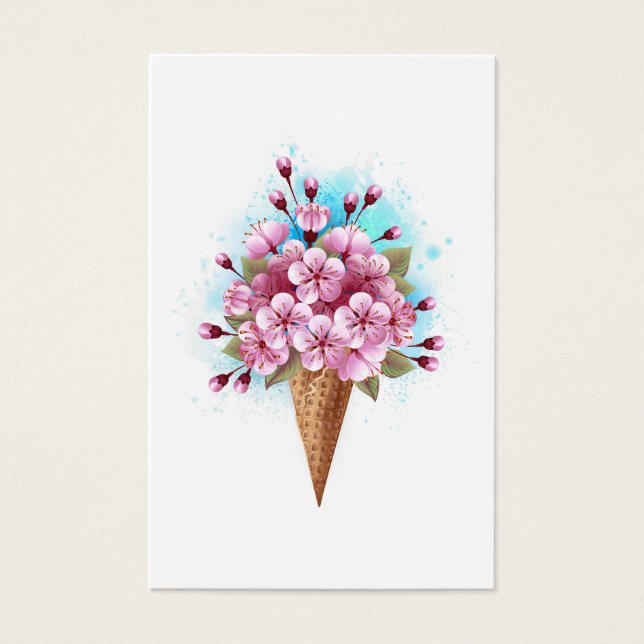 Pink Sakura Ice Cream Waffle Cone (Front)