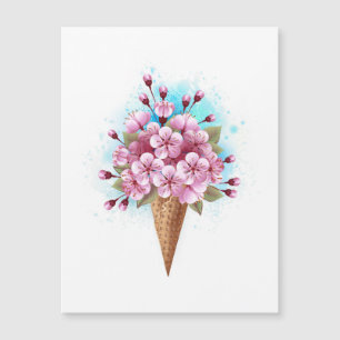 Pink Sakura Ice Cream Waffle Cone