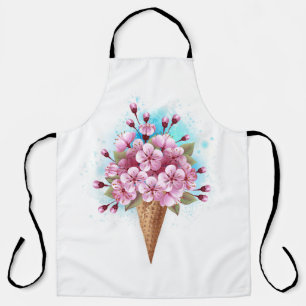 Pink Sakura Ice Cream Waffle Cone Apron