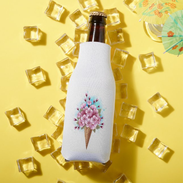 Pink Sakura Ice Cream Waffle Cone Bottle Cooler (In Situ Summer)