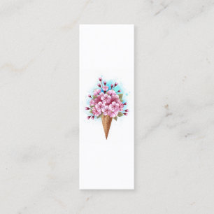 Pink Sakura Ice Cream Waffle Cone Calling Card