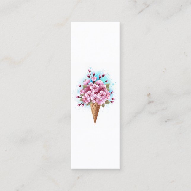 Pink Sakura Ice Cream Waffle Cone Calling Card (Front)