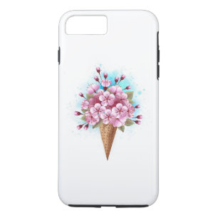 Pink Sakura Ice Cream Waffle Cone Case-Mate iPhone Case