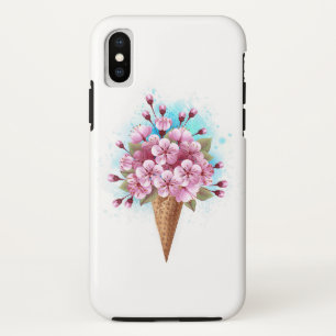 Pink Sakura Ice Cream Waffle Cone Case-Mate iPhone Case