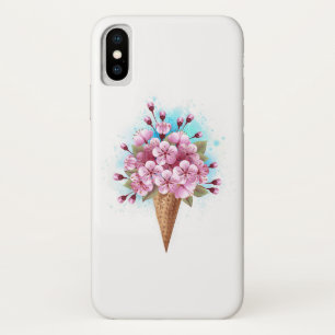 Pink Sakura Ice Cream Waffle Cone Case-Mate iPhone Case
