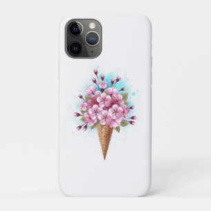 Pink Sakura Ice Cream Waffle Cone Case-Mate iPhone Case