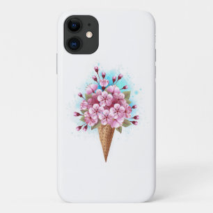 Pink Sakura Ice Cream Waffle Cone Case-Mate iPhone Case
