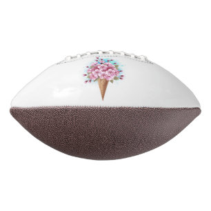 Pink Sakura Ice Cream Waffle Cone Football