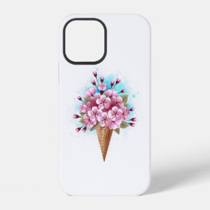 Pink Sakura Ice Cream Waffle Cone iPhone 12 Case