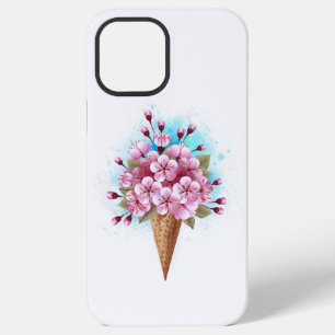 Pink Sakura Ice Cream Waffle Cone iPhone 12 Pro Max Case