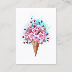 Pink Sakura Ice Cream Waffle Cone Loyalty Card
