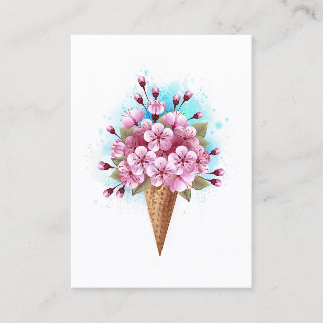 Pink Sakura Ice Cream Waffle Cone Loyalty Card (Front)