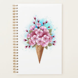 Pink Sakura Ice Cream Waffle Cone Planner