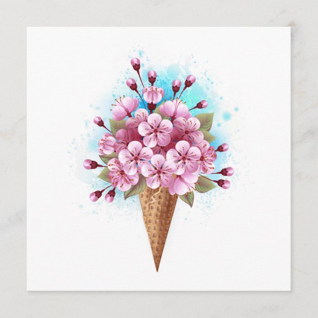 Pink Sakura Ice Cream Waffle Cone Programme (Front)