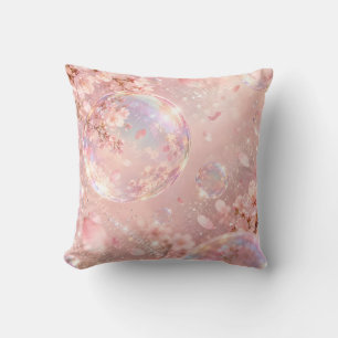 Pink Sakura Iridescent Bubble Dream Cushion
