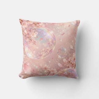 Pink Sakura Iridescent Bubble Dream Cushion