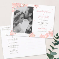 Pink Sakura Japanese Cherry Blossoms Save the Date