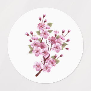 Pink Sakura on Painting Background