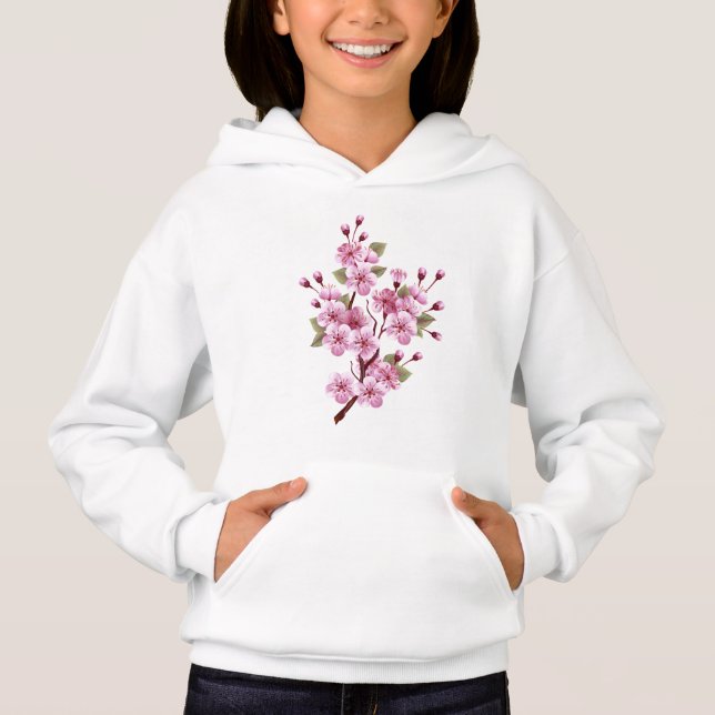 Pink Sakura on Painting Background (Front)