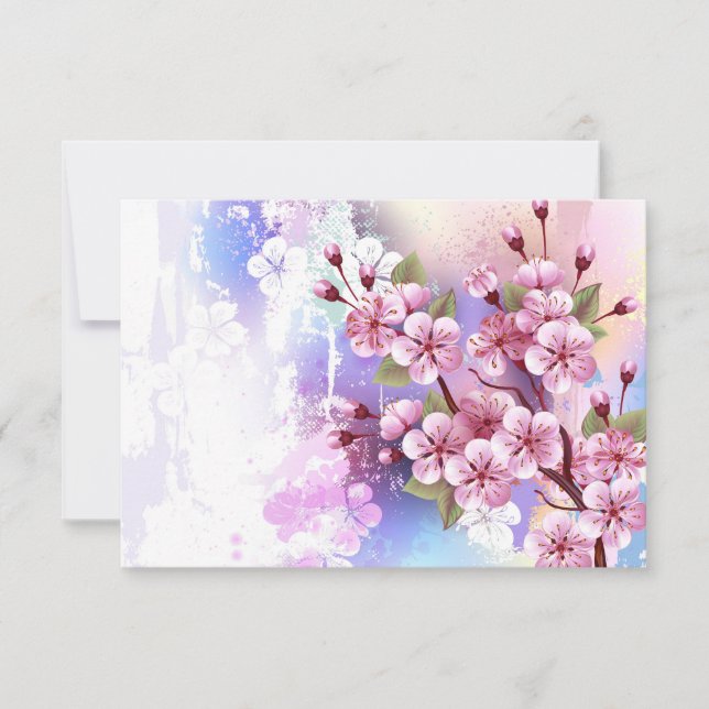 Pink Sakura on Painting Background Announcement (Front)