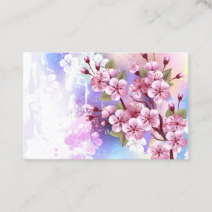 Pink Sakura on Painting Background Appointment Card