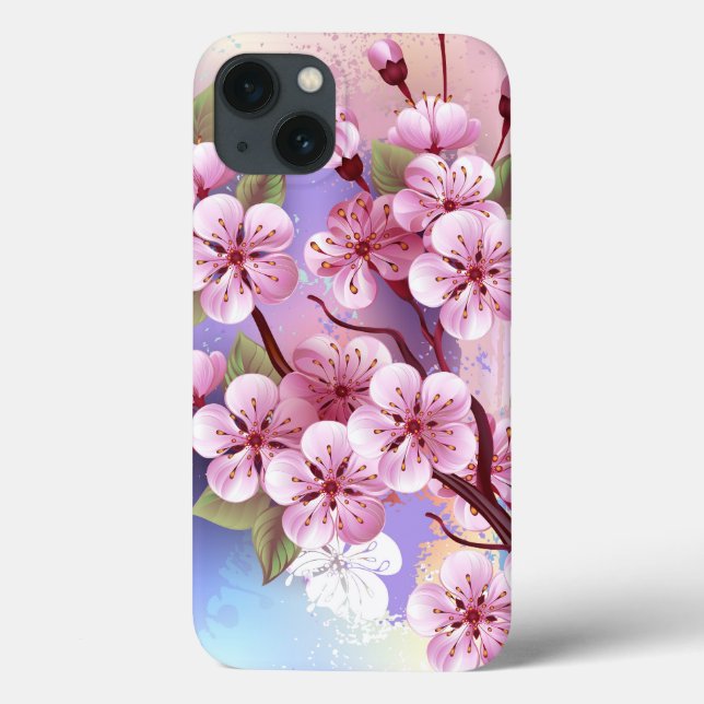 Pink Sakura on Painting Background Case-Mate iPhone Case (Back)