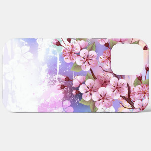Pink Sakura on Painting Background iPhone 12 Pro Max Case