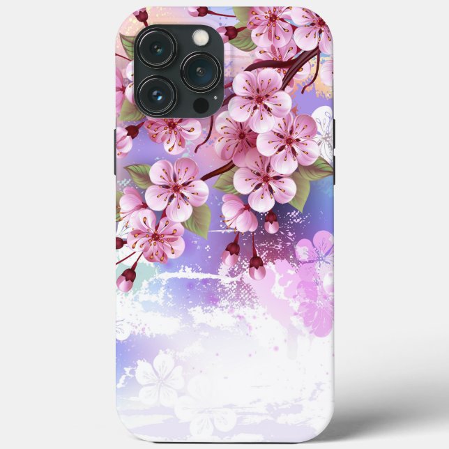 Pink Sakura on Painting Background Case-Mate iPhone Case (Back)