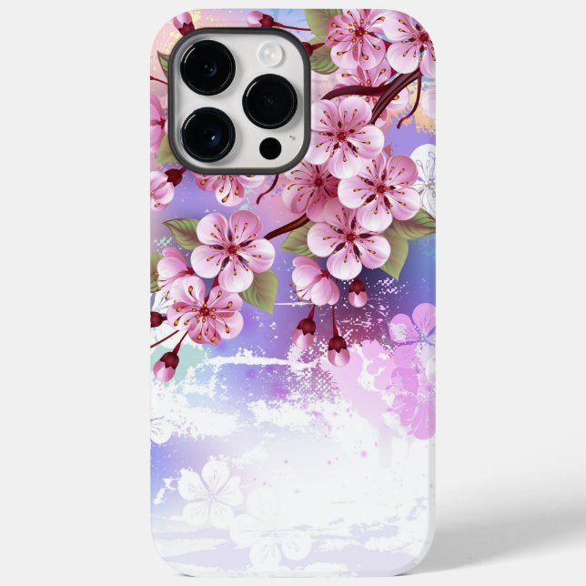 Pink Sakura on Painting Background Case-Mate iPhone Case (Back)